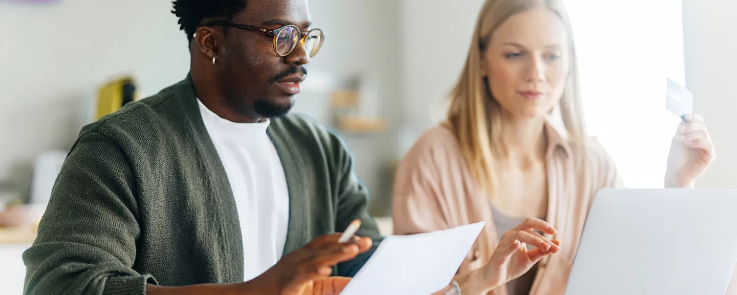 couple looking at computer